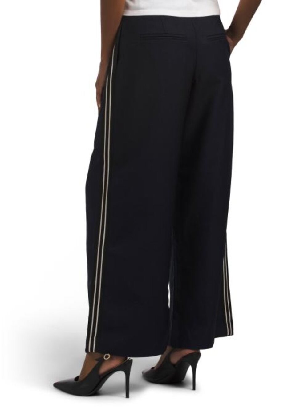 BAGATELLE COLLECTION Sport Stripe Pleated Trousers - Picture 2 of 3